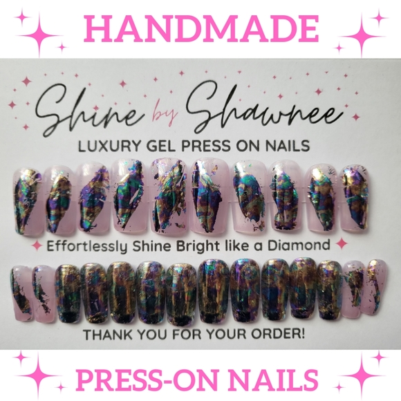 Handmade Luxury Press-On Nails | Sturdy & Reusable | JUNE BUG - Picture 1 of 7